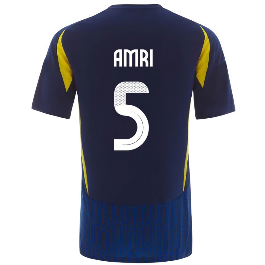 Vyrai Abdulelah Al-Amri #5 Mėlyna Geltona Išvykos Marškinėliai 2024/25 T-Shirt