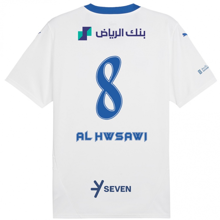 Vyrai Al Bandari Al-Hwsawi #8 Balta Mėlyna Išvykos Marškinėliai 2024/25 T-Shirt