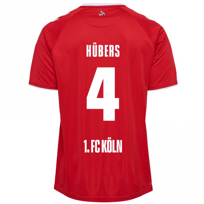 Vyrai Timo Hübers #4 Raudona Balta Išvykos Marškinėliai 2024/25 T-Shirt