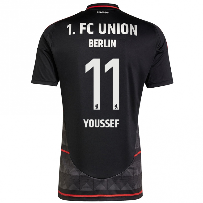 Vyrai Nour Youssef #11 Juoda Išvykos Marškinėliai 2024/25 T-Shirt