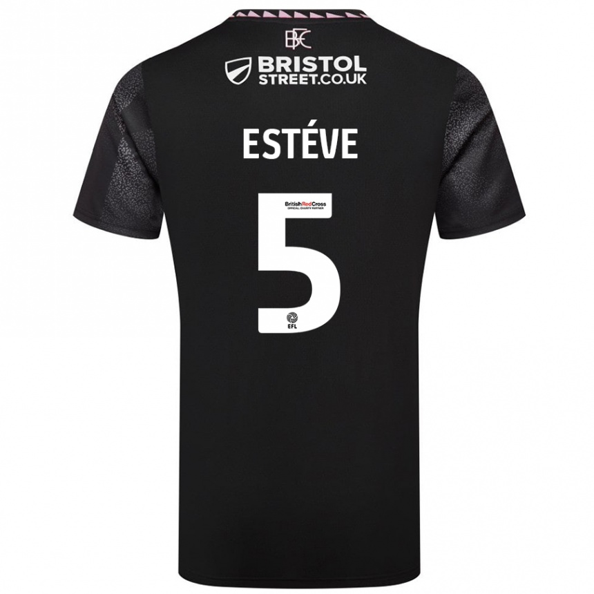 Vyrai Maxime Estève #5 Juoda Išvykos Marškinėliai 2024/25 T-Shirt