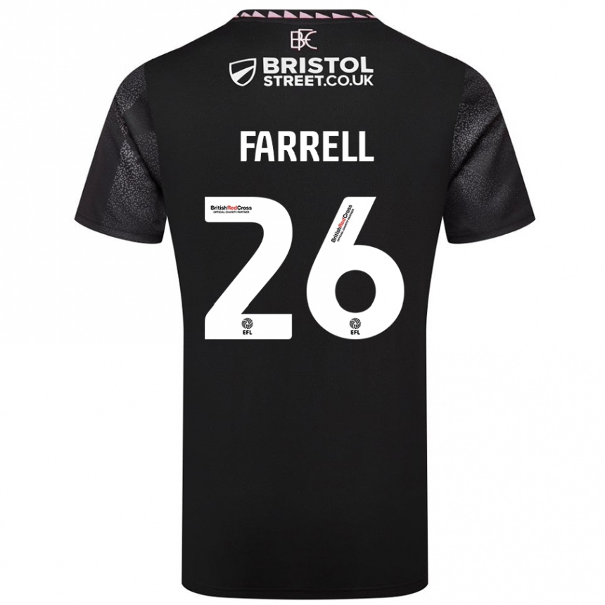 Vyrai Lucy Farrell #26 Juoda Išvykos Marškinėliai 2024/25 T-Shirt