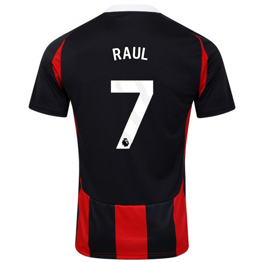 Vyrai Raúl Jiménez #7 Juoda Raudona Išvykos Marškinėliai 2024/25 T-Shirt