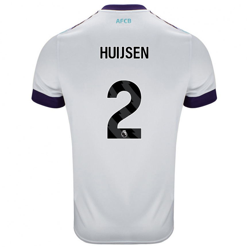 Vyrai Dean Huijsen #2 Balta Žalia Violetinė Išvykos Marškinėliai 2024/25 T-Shirt