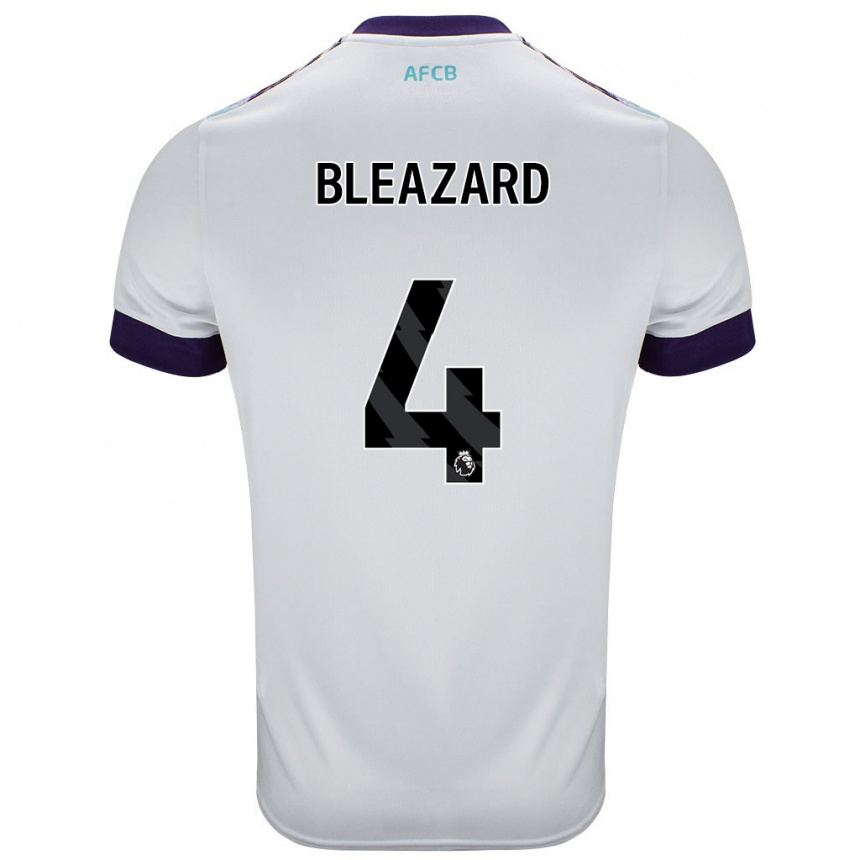 Vyrai Helen Bleazard #4 Balta Žalia Violetinė Išvykos Marškinėliai 2024/25 T-Shirt