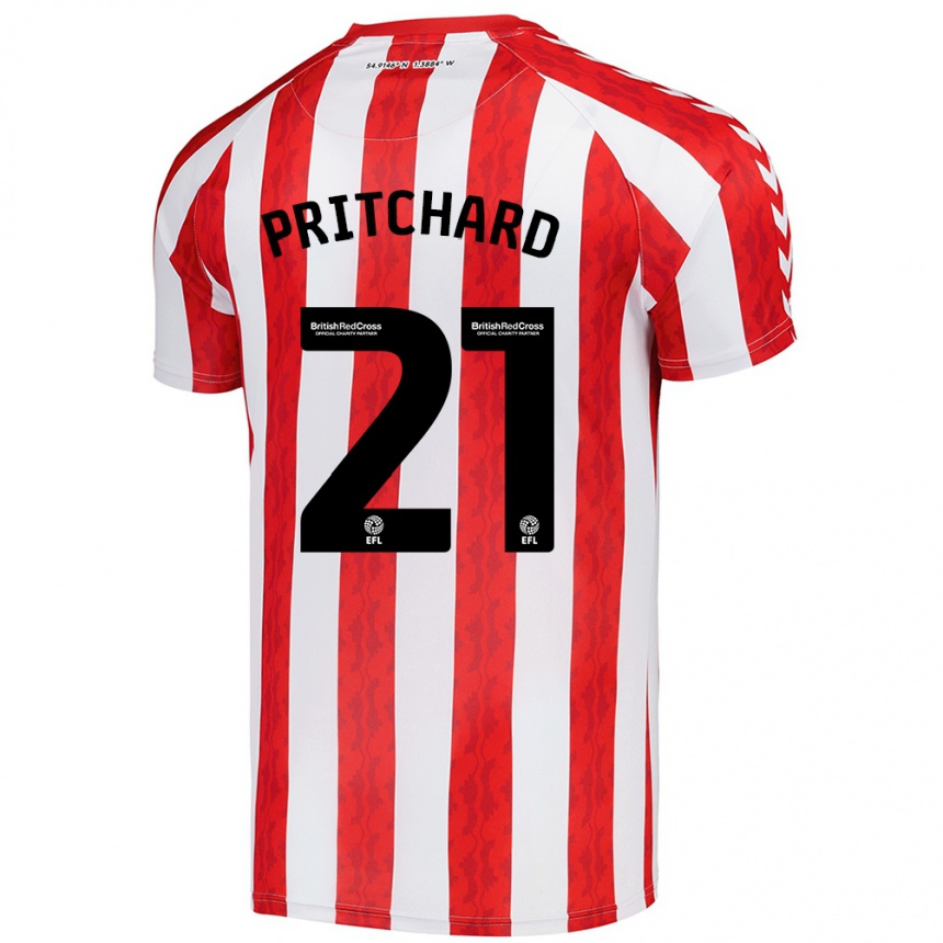 Moteriškas Alex Pritchard #21 Raudona Balta Namų Marškinėliai 2024/25 T-Shirt