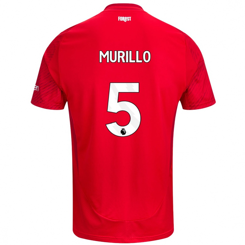 Moteriškas Murillo #5 Raudona Balta Namų Marškinėliai 2024/25 T-Shirt