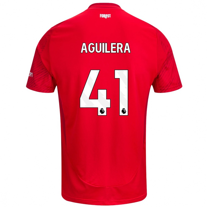 Moteriškas Brandon Aguilera #41 Raudona Balta Namų Marškinėliai 2024/25 T-Shirt