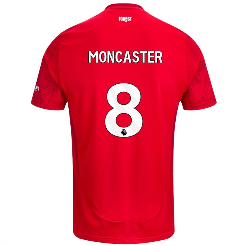 Moteriškas Mai Moncaster #8 Raudona Balta Namų Marškinėliai 2024/25 T-Shirt