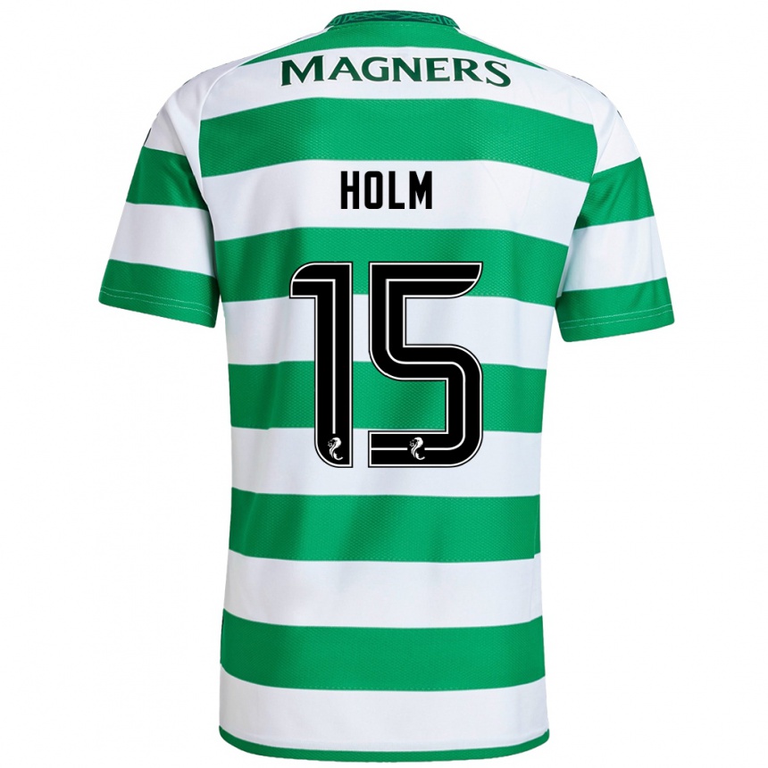 Moteriškas Odin Thiago Holm #15 Žalia Balta Namų Marškinėliai 2024/25 T-Shirt