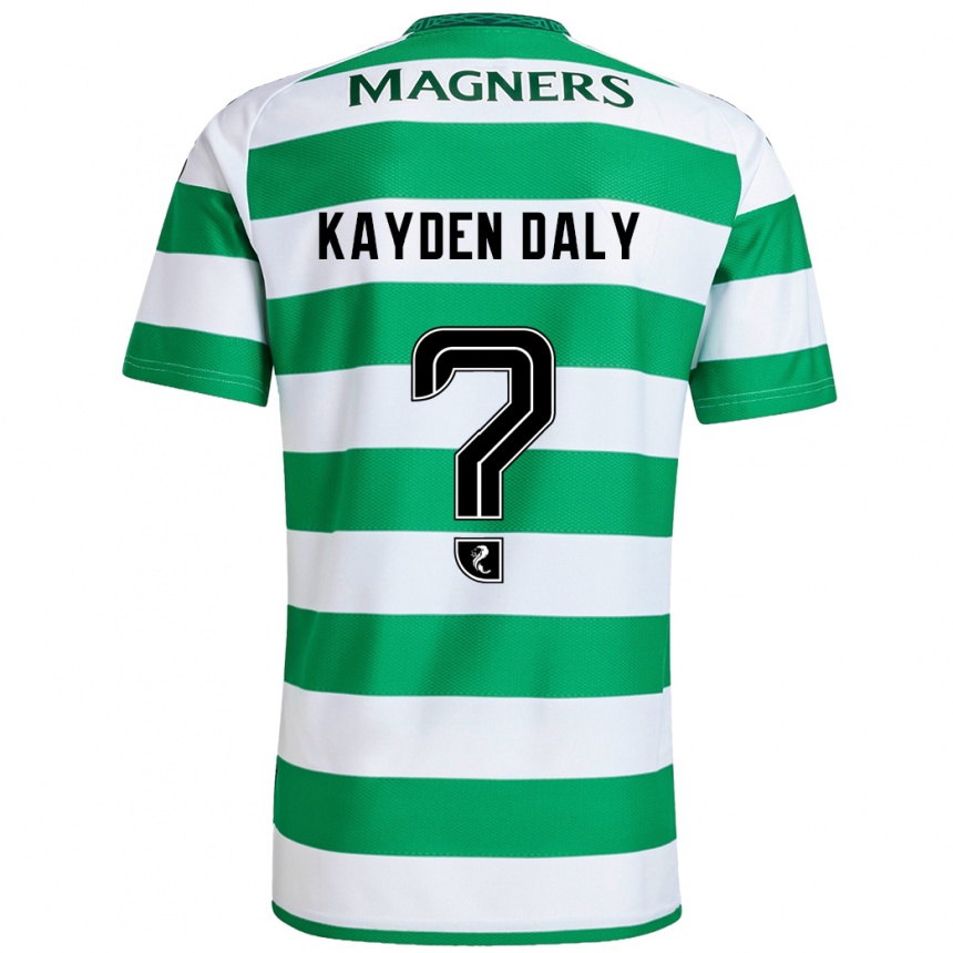 Moteriškas Kayden Daly #0 Žalia Balta Namų Marškinėliai 2024/25 T-Shirt