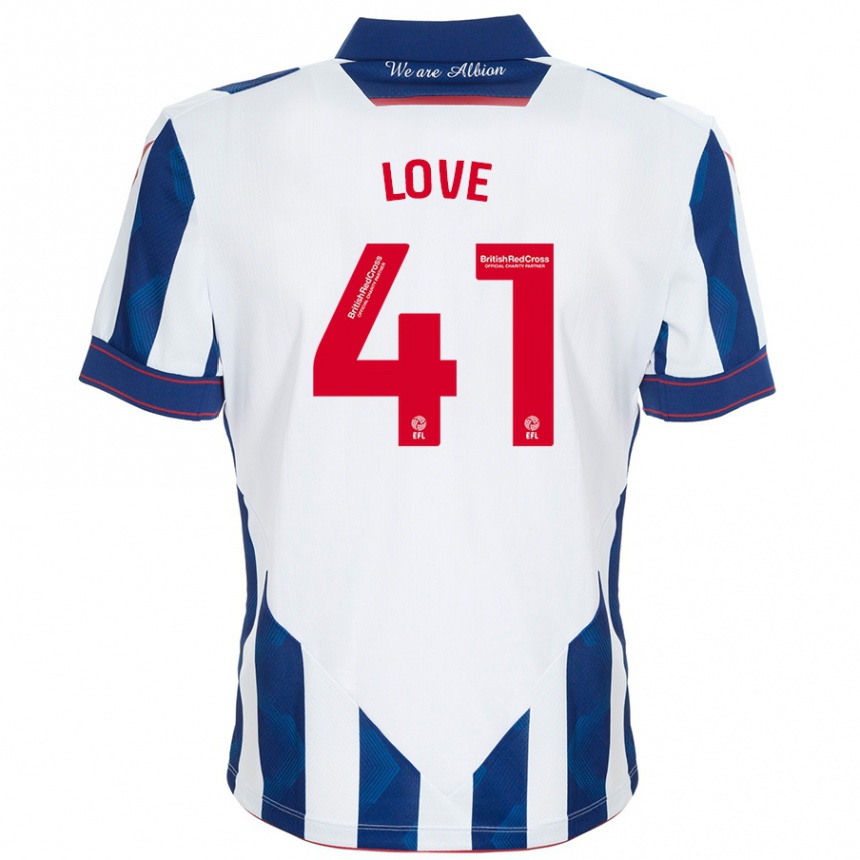 Moteriškas Layton Love #41 Balta Tamsiai Mėlyna Namų Marškinėliai 2024/25 T-Shirt