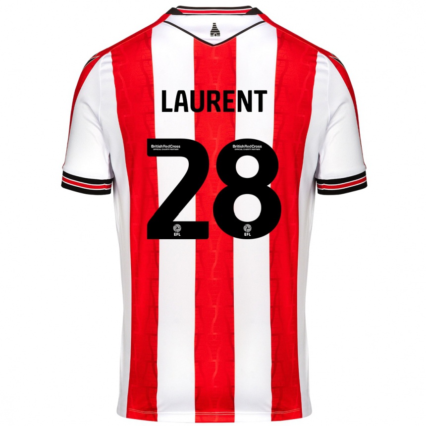 Moteriškas Josh Laurent #28 Raudona Balta Namų Marškinėliai 2024/25 T-Shirt