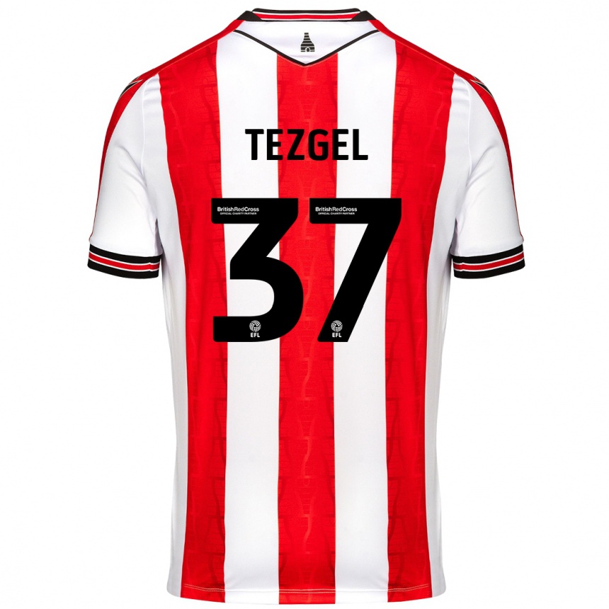 Moteriškas Emre Tezgel #37 Raudona Balta Namų Marškinėliai 2024/25 T-Shirt