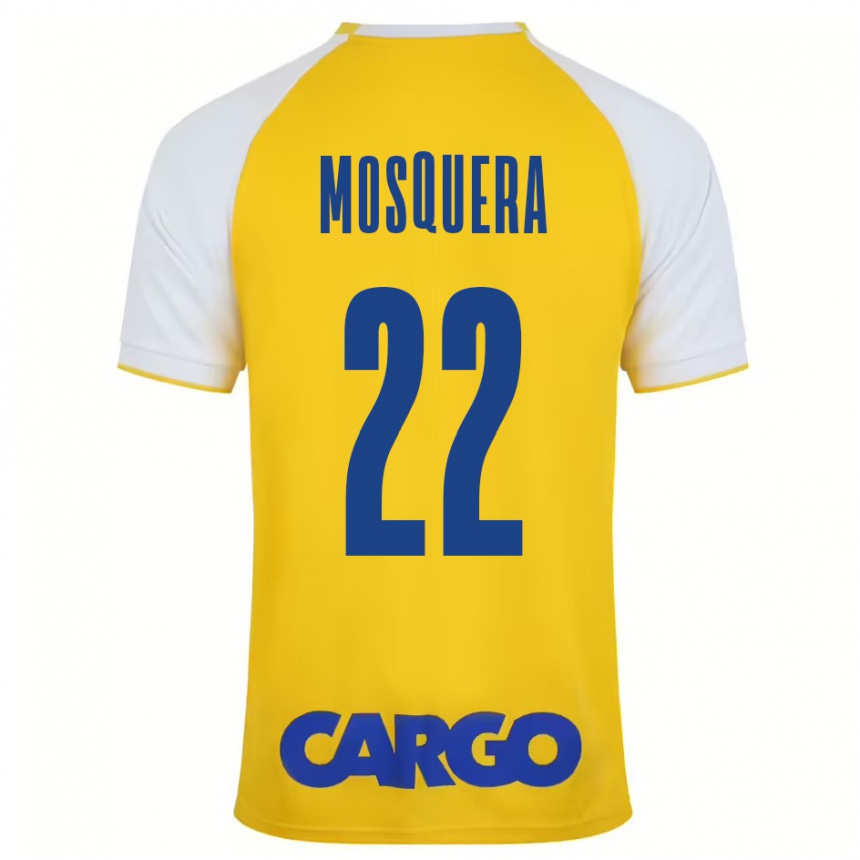 Moteriškas Orlando Mosquera #22 Geltona Balta Namų Marškinėliai 2024/25 T-Shirt