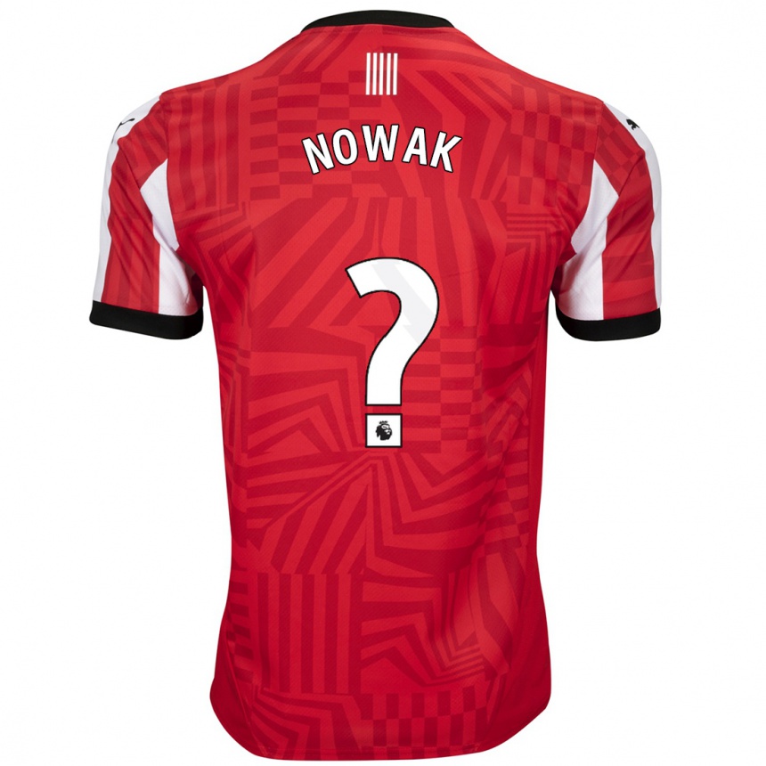 Moteriškas Jakub Nowak #0 Raudona Balta Namų Marškinėliai 2024/25 T-Shirt