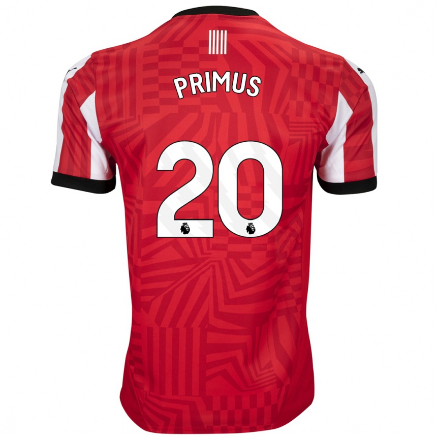 Moteriškas Atlanta Primus #20 Raudona Balta Namų Marškinėliai 2024/25 T-Shirt