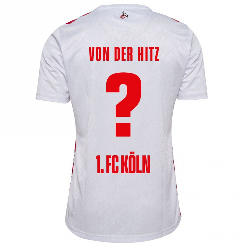 Moteriškas Justin Von Der Hitz #0 Balta Raudona Namų Marškinėliai 2024/25 T-Shirt