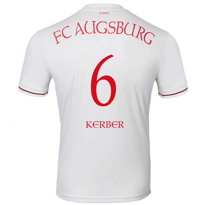 Moteriškas Luca Kerber #6 Baltas Namų Marškinėliai 2024/25 T-Shirt