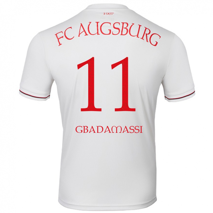 Moteriškas Rayane Gbadamassi #11 Baltas Namų Marškinėliai 2024/25 T-Shirt