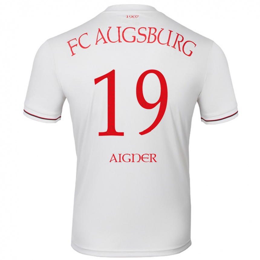 Moteriškas Lukas Aigner #19 Baltas Namų Marškinėliai 2024/25 T-Shirt