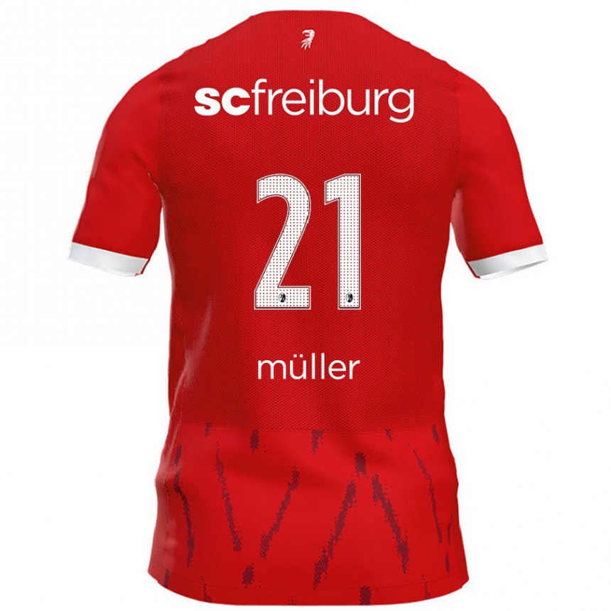 Moteriškas Florian Müller #21 Raudona Namų Marškinėliai 2024/25 T-Shirt