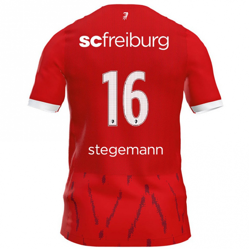 Moteriškas Greta Stegemann #16 Raudona Namų Marškinėliai 2024/25 T-Shirt