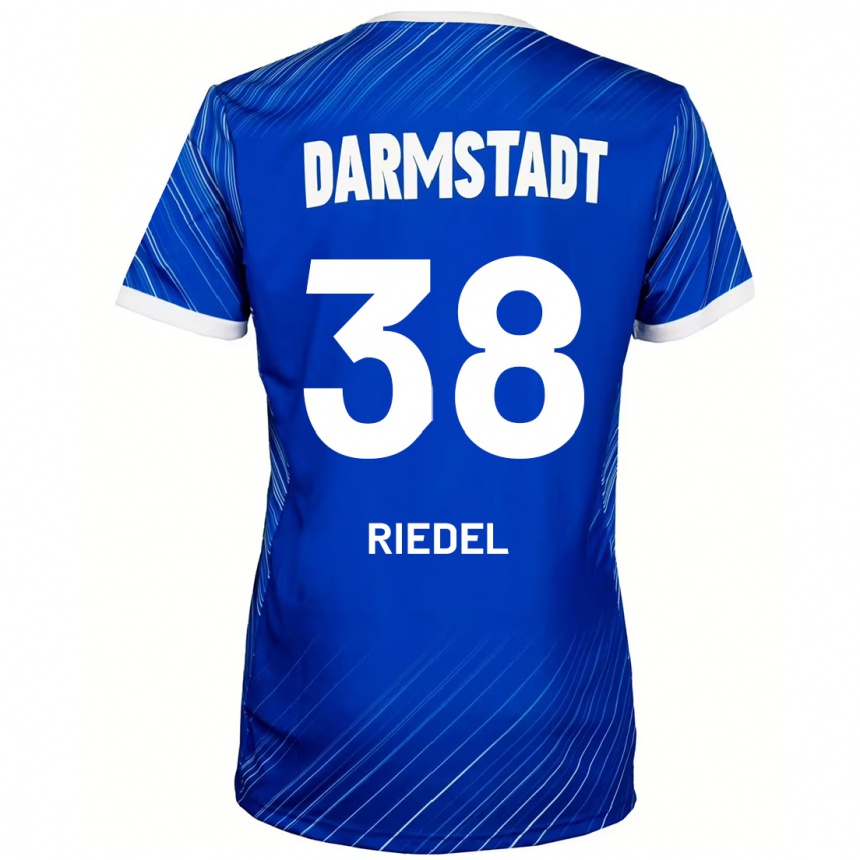 Moteriškas Clemens Riedel #38 Mėlyna Balta Namų Marškinėliai 2024/25 T-Shirt