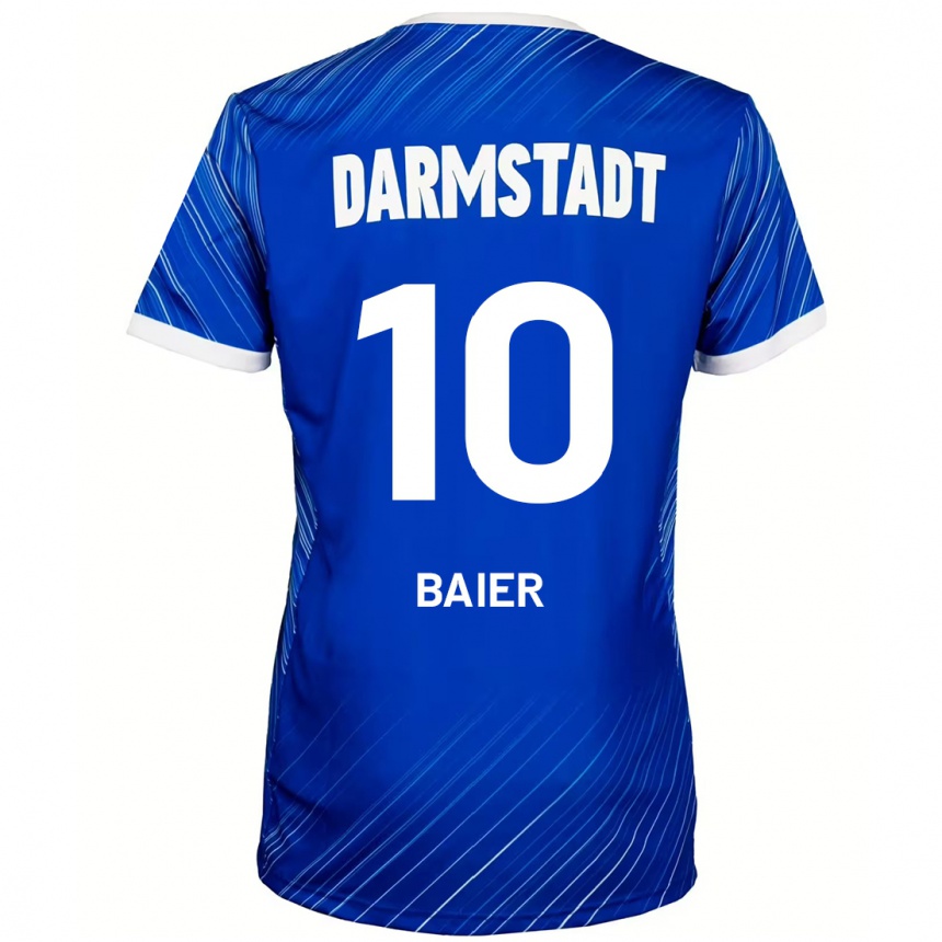 Moteriškas Nico Baier #10 Mėlyna Balta Namų Marškinėliai 2024/25 T-Shirt