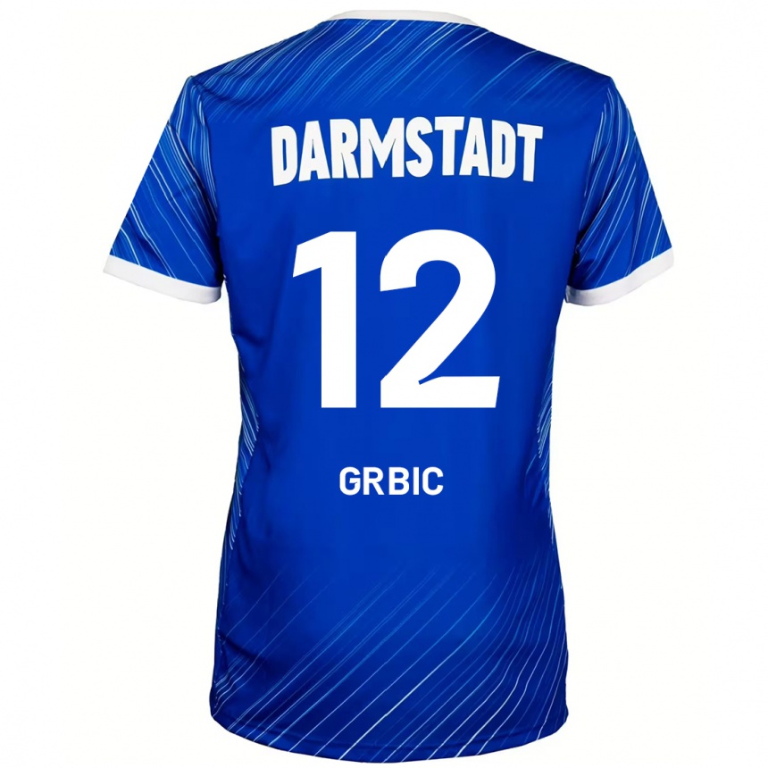 Moteriškas Viktor Grbic #12 Mėlyna Balta Namų Marškinėliai 2024/25 T-Shirt