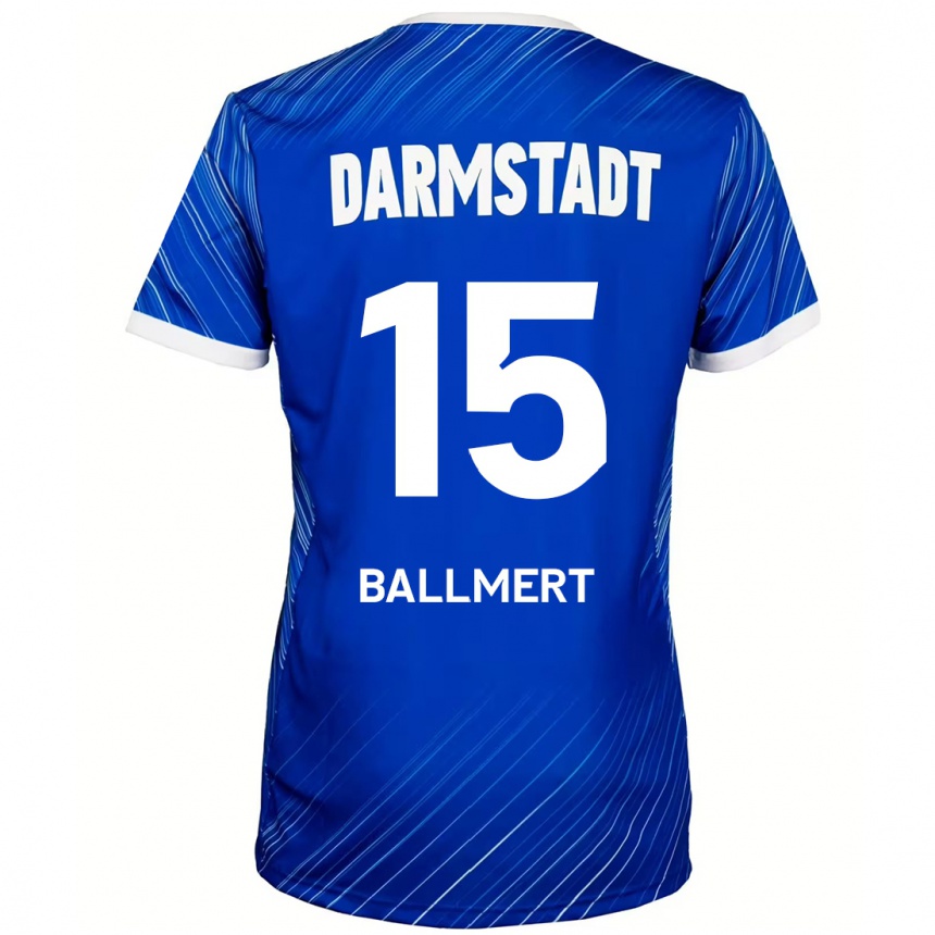 Moteriškas Markus Ballmert #15 Mėlyna Balta Namų Marškinėliai 2024/25 T-Shirt