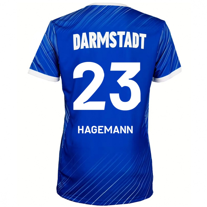 Moteriškas Emil Hagemann #23 Mėlyna Balta Namų Marškinėliai 2024/25 T-Shirt