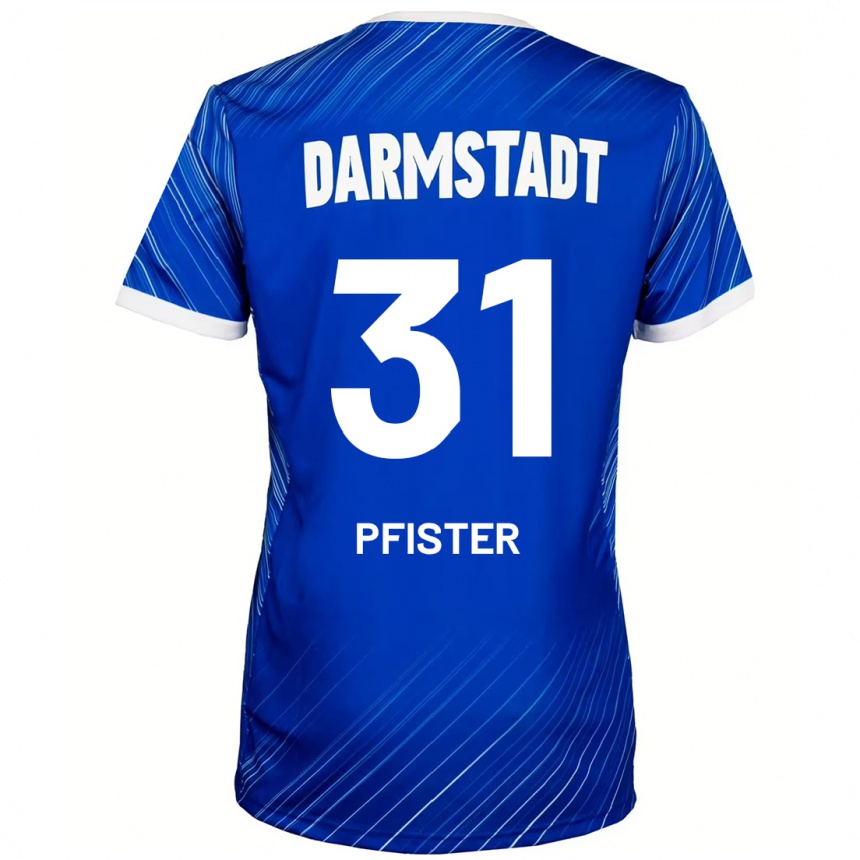 Moteriškas Max Pfister #31 Mėlyna Balta Namų Marškinėliai 2024/25 T-Shirt