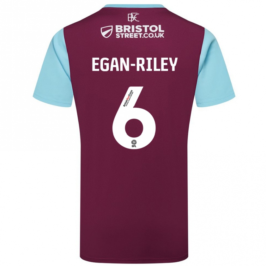 Moteriškas Cj Egan-Riley #6 Burgundijos Dangaus Mėlynas Namų Marškinėliai 2024/25 T-Shirt