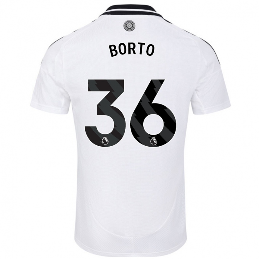 Moteriškas Alex Borto #36 Baltas Namų Marškinėliai 2024/25 T-Shirt