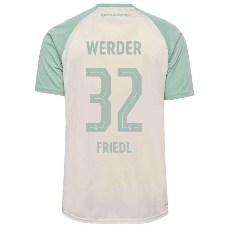 Moteriškas Marco Friedl #32 Beveik Balta Šviesiai Žalia Išvykos Marškinėliai 2024/25 T-Shirt