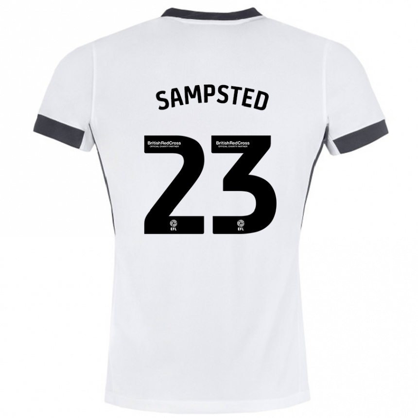 Moteriškas Alfons Sampsted #23 Balta Juoda Išvykos Marškinėliai 2024/25 T-Shirt