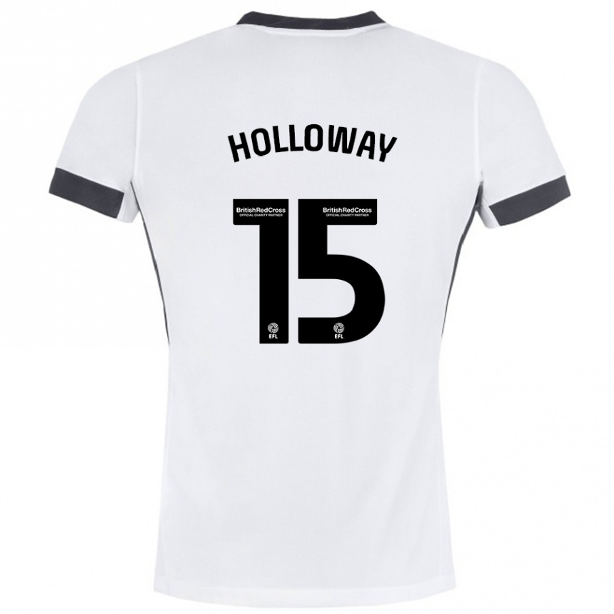 Moteriškas Rebecca Holloway #15 Balta Juoda Išvykos Marškinėliai 2024/25 T-Shirt