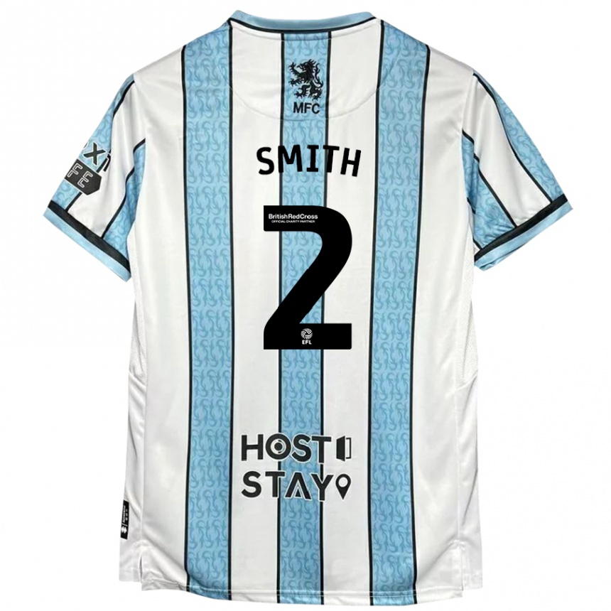 Moteriškas Tommy Smith #2 Balta Mėlyna Išvykos Marškinėliai 2024/25 T-Shirt