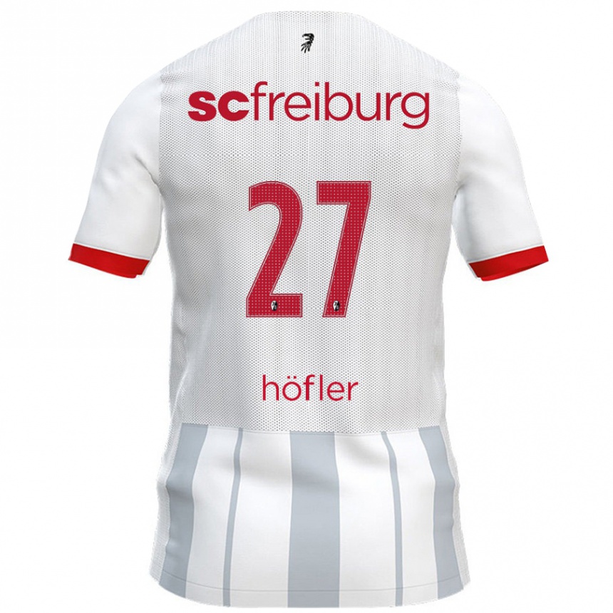 Moteriškas Nicolas Höfler #27 Balta Pilka Išvykos Marškinėliai 2024/25 T-Shirt