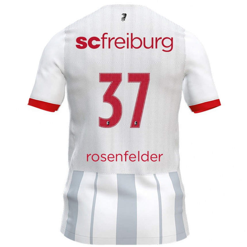 Moteriškas Max Rosenfelder #37 Balta Pilka Išvykos Marškinėliai 2024/25 T-Shirt