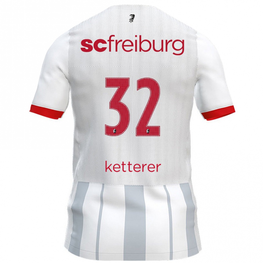 Moteriškas Ashley Ketterer #32 Balta Pilka Išvykos Marškinėliai 2024/25 T-Shirt