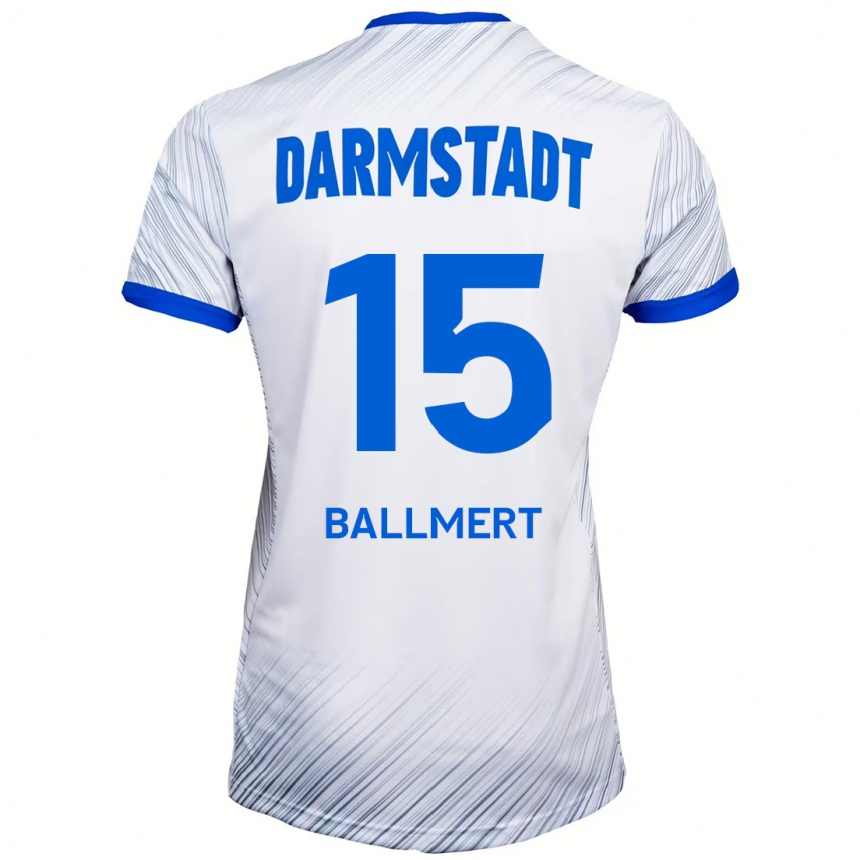 Moteriškas Markus Ballmert #15 Balta Mėlyna Išvykos Marškinėliai 2024/25 T-Shirt