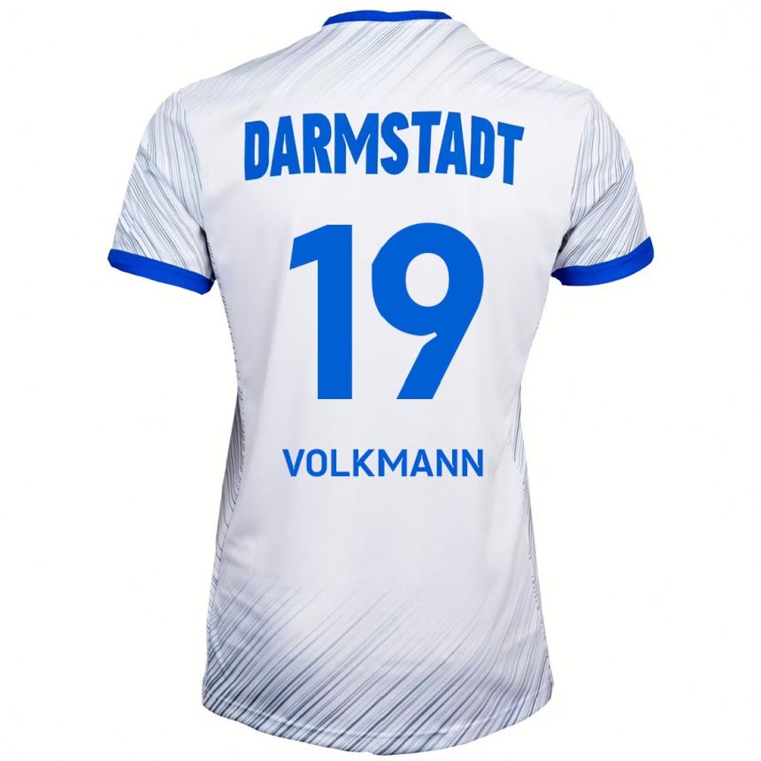 Moteriškas Japhet Volkmann #19 Balta Mėlyna Išvykos Marškinėliai 2024/25 T-Shirt