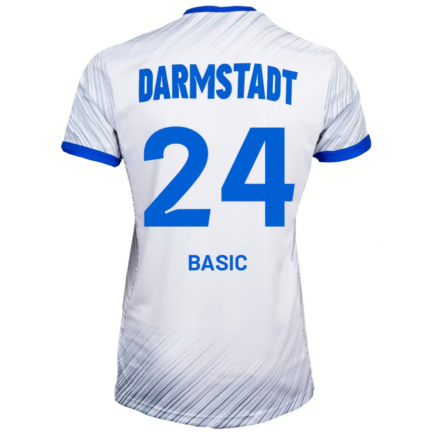 Moteriškas Benjamin Basic #24 Balta Mėlyna Išvykos Marškinėliai 2024/25 T-Shirt