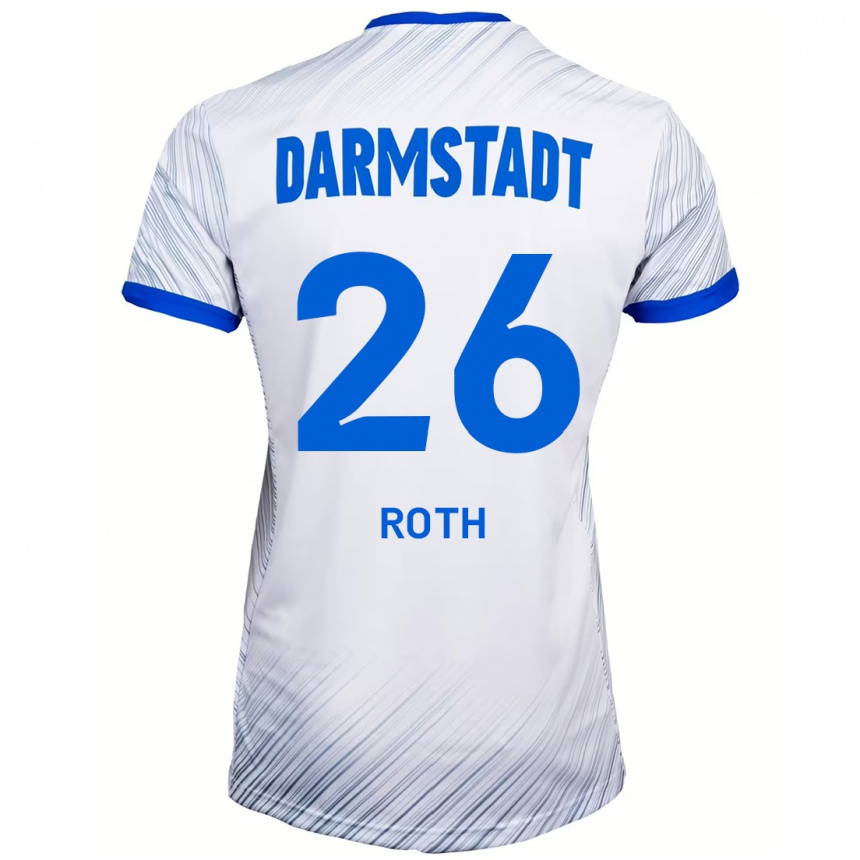 Moteriškas Maximilian Roth #26 Balta Mėlyna Išvykos Marškinėliai 2024/25 T-Shirt