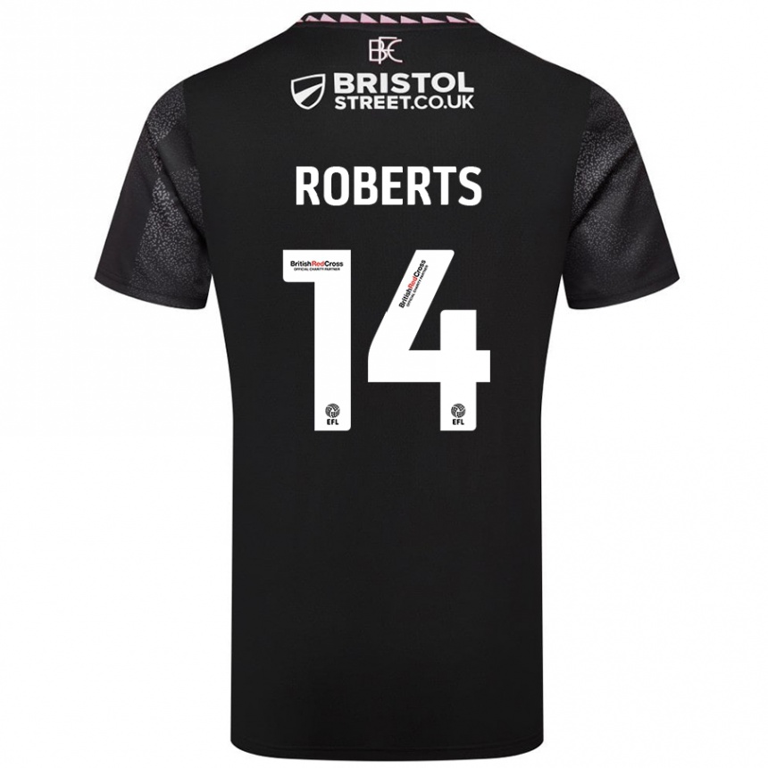 Moteriškas Connor Roberts #14 Juoda Išvykos Marškinėliai 2024/25 T-Shirt