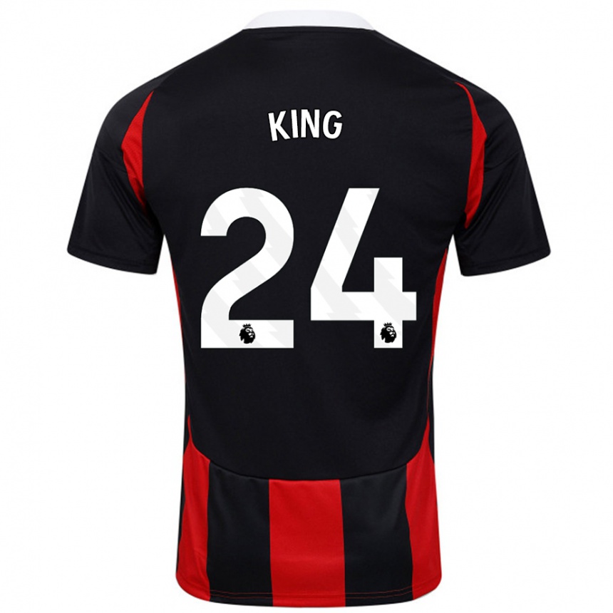 Moteriškas Joshua King #24 Juoda Raudona Išvykos Marškinėliai 2024/25 T-Shirt