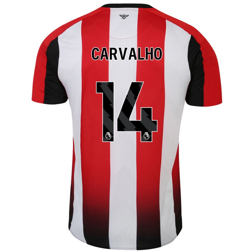 Vaikiškas Fabio Carvalho #14 Raudona Balta Namų Marškinėliai 2024/25 T-Shirt