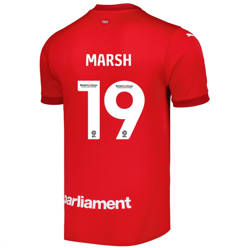 Vaikiškas Aiden Marsh #19 Raudona Namų Marškinėliai 2024/25 T-Shirt